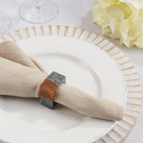 Fennco Styles Mango Wood & Resin Modern Square Napkin Rings, Set of 4