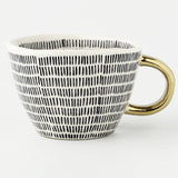 Lechsi Hand Painted Gold Handle Ceramic Mugs