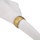 Fennco Styles Unique Harlequin Design Metal Napkin Rings, Set of 4 - Gold Diamond Brass Napkin Holders for Home, Dining Room, Banquet, Family Gathering, Holiday and Special Occasion