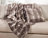 Fennco Styles Elegant Faux Fur Soft Ombre Poly Filled Throw Blanket