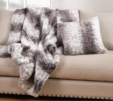 Fennco Styles Elegant Faux Fur Soft Ombre Poly Filled Throw Blanket