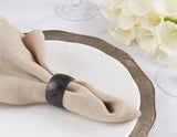 Fennco Styles Unique Harlequin Design Metal Napkin Rings, Set of 4 - Gold Diamond Brass Napkin Holders for Home, Dining Room, Banquet, Family Gathering, Holiday and Special Occasion