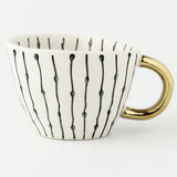 Lechsi Hand Painted Gold Handle Ceramic Mugs