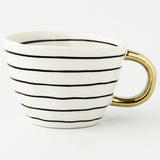Lechsi Hand Painted Gold Handle Ceramic Mugs