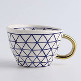 Lechsi Hand Painted Gold Handle Ceramic Mugs