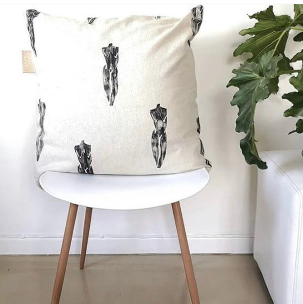 Moth Hand Painted Linen Pillow Covers