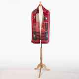 Devon -  Crimson Equestrian Motif Luxe Shawl