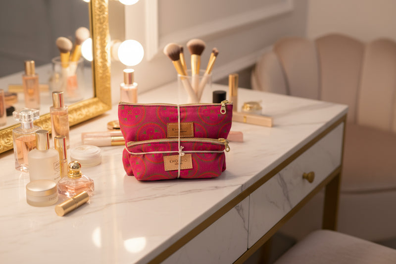 SET OF SHWESHWE COSMETIC BAGS IN PINK