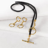 Odeza - Wrap Around Horse Bit Bracelet in Gold & Black