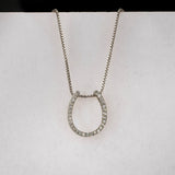 Levade -Moissanite Horseshoe Equestrian Necklace in Silver