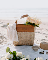 PALM PICNIC BASKET IN TAN
