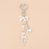 Crystal Heart Bow Keychain