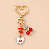 Crystal Heart Bow Keychain