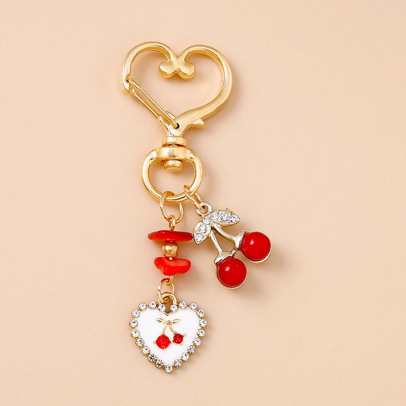 Crystal Heart Bow Keychain