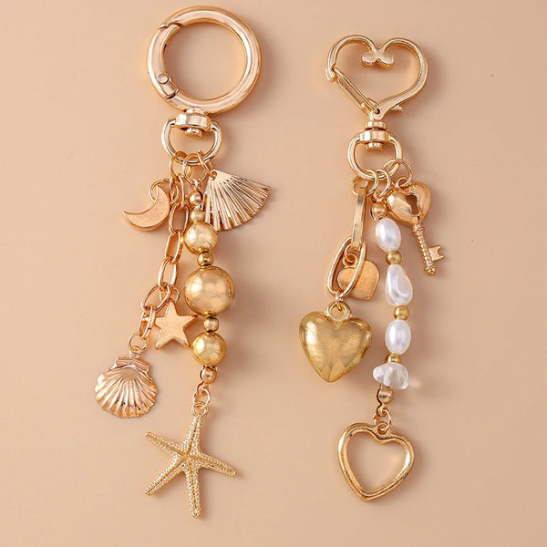 Beachy Heart Keychain Charm