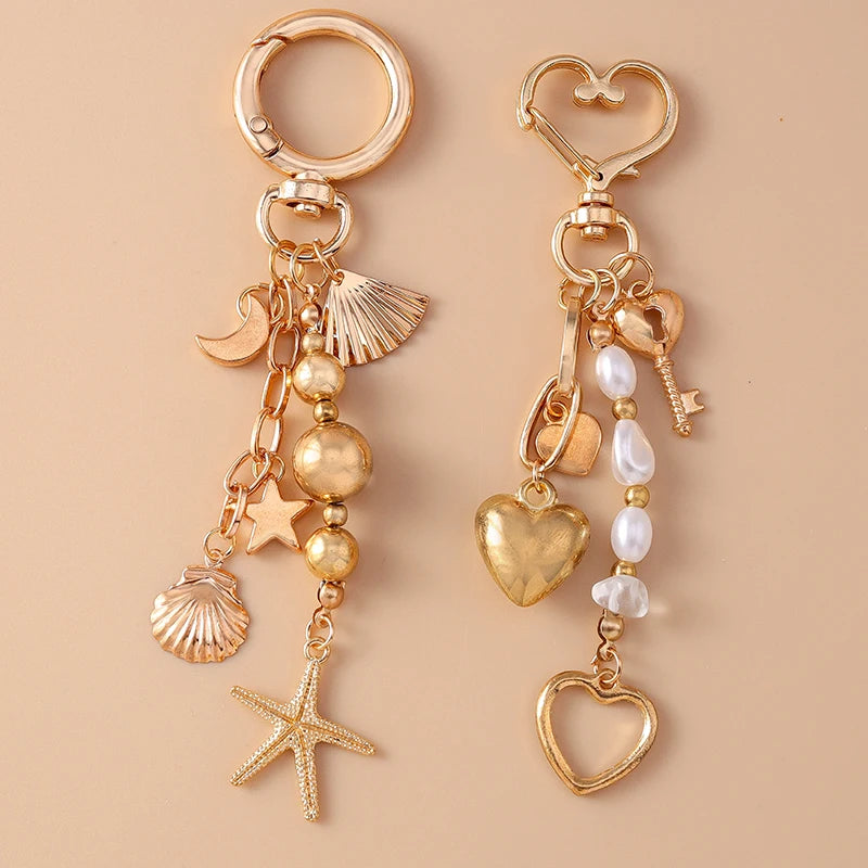 Beachy Heart Keychain Charm