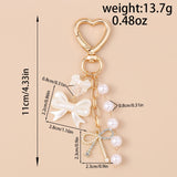 Crystal Heart Bow Keychain