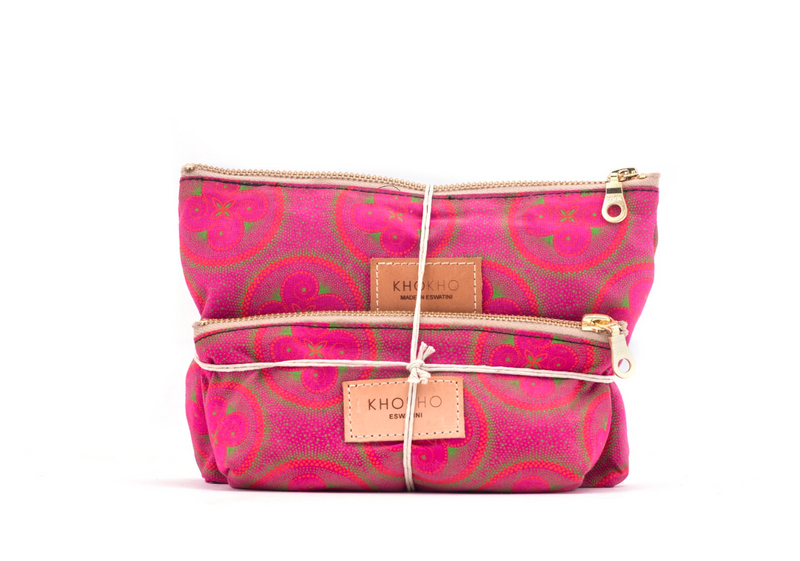 SET OF SHWESHWE COSMETIC BAGS IN PINK