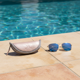 Champagne Leather Glasses Case | Genuine Leather