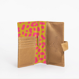 Travel Mini Wallet | Compact Leather Passport Essential - Cheetah - Preppy