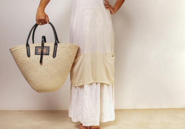 PALM CONE TOTE IN BLACK