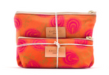 SET OF SHWESHWE COSMETIC BAGS IN ORANGE