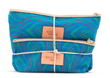 SET OF SHWESHWE COSMETIC BAGS IN TURQUOISE