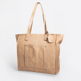 Leather Travel Tote – Zipper Handbag - Hazelnut