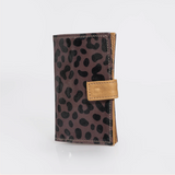 Travel Mini Wallet | Compact Leather Passport Essential - Cheetah - Preppy