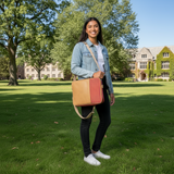 15” Essential Laptop Bag – Laminated Fabric & Leather