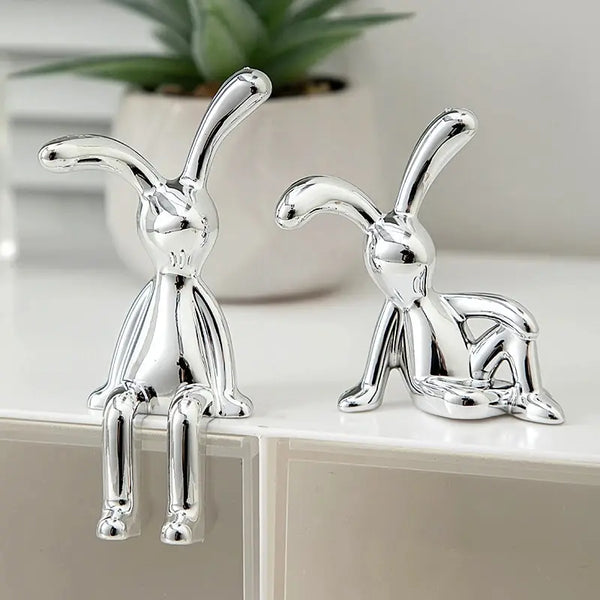 Whimsical Rabbit Statue Decor