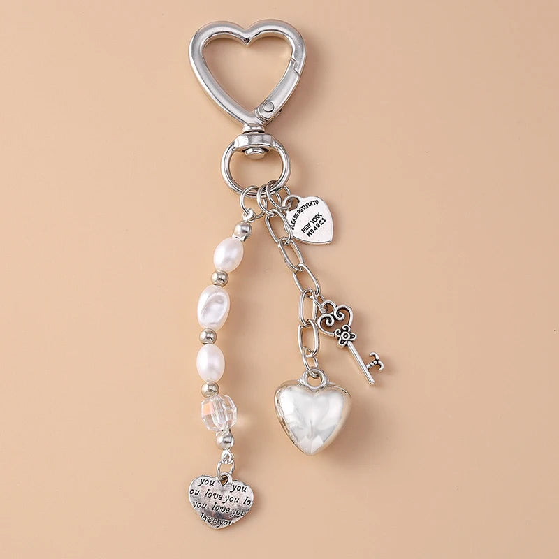 Beachy Heart Keychain Charm
