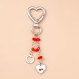 Crystal Heart Bow Keychain