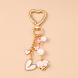 Crystal Heart Bow Keychain