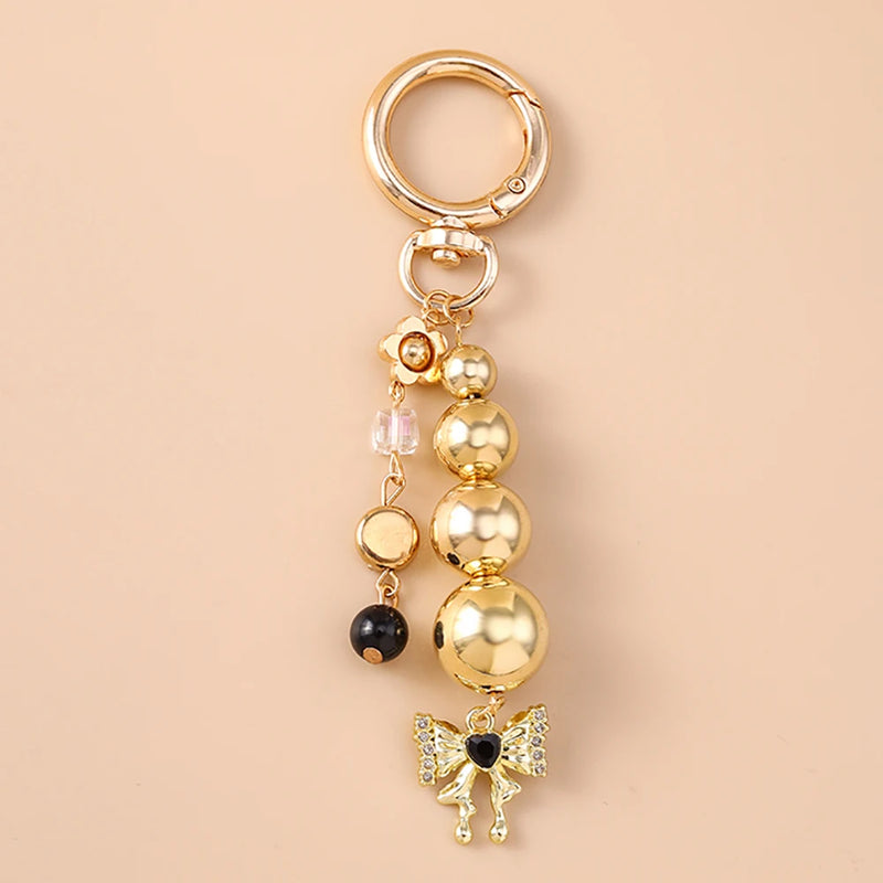 Crystal Heart Bow Keychain
