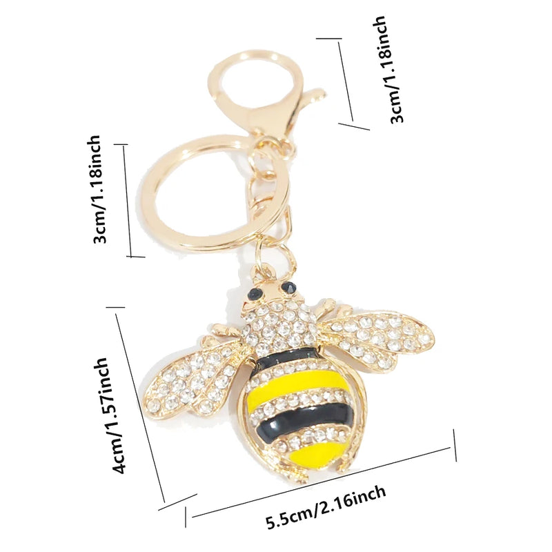Enamel Bee Charm Keychain