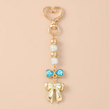 Crystal Heart Bow Keychain