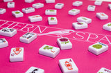 MAHJONG GAME MAT: LOGO IN PEONY PINK