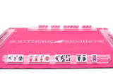 MAHJONG GAME MAT: LOGO IN PEONY PINK