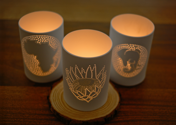 Handmade PVC Tea light / Candle Holder – African Design Collection