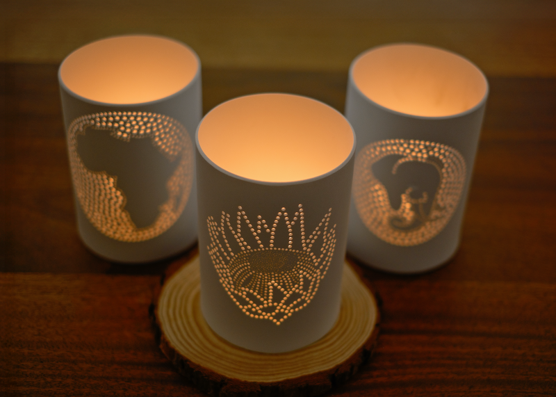 Handmade PVC Tea light / Candle Holder – African Design Collection