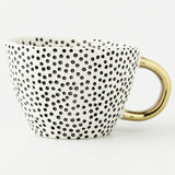 Lechsi Hand Painted Gold Handle Ceramic Mugs