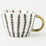 Lechsi Hand Painted Gold Handle Ceramic Mugs