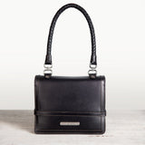 Bella -  Horse Bit Talisman Crossbody Luxury Leather Handbag in Black