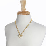 Cortina - Cuban Chain Horse Stirrup Necklace in Gold