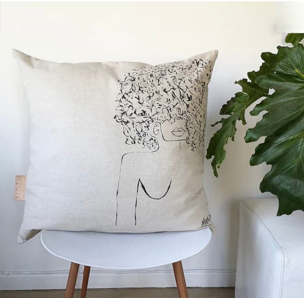 Moth Hand Painted Linen Pillow Covers