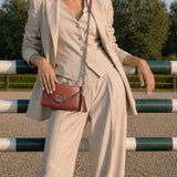 Del Mar - Horse Bit Crossbody Luxury Leather Handbag in Cognac