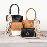 Del Rey -Horse Bit Tote Luxury Leather Handbag in Caramel