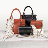 Delaney - Equestrian Stirrup Crossbody Luxury Leather Handbag in Black