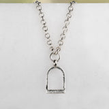 Denby- Equestrian Riding Stirrup Necklace in Silver